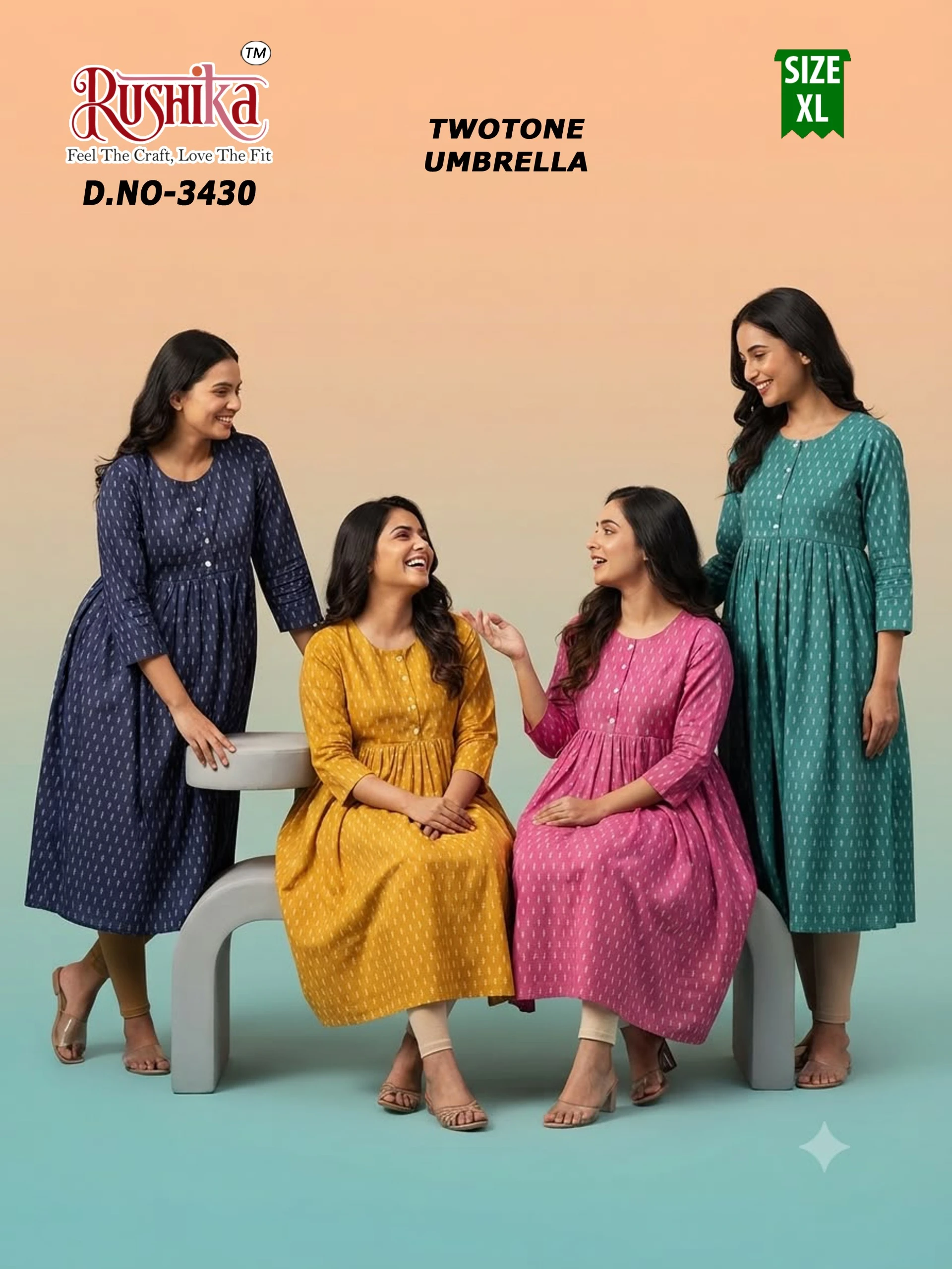 Two Tone Umbrella Kurti