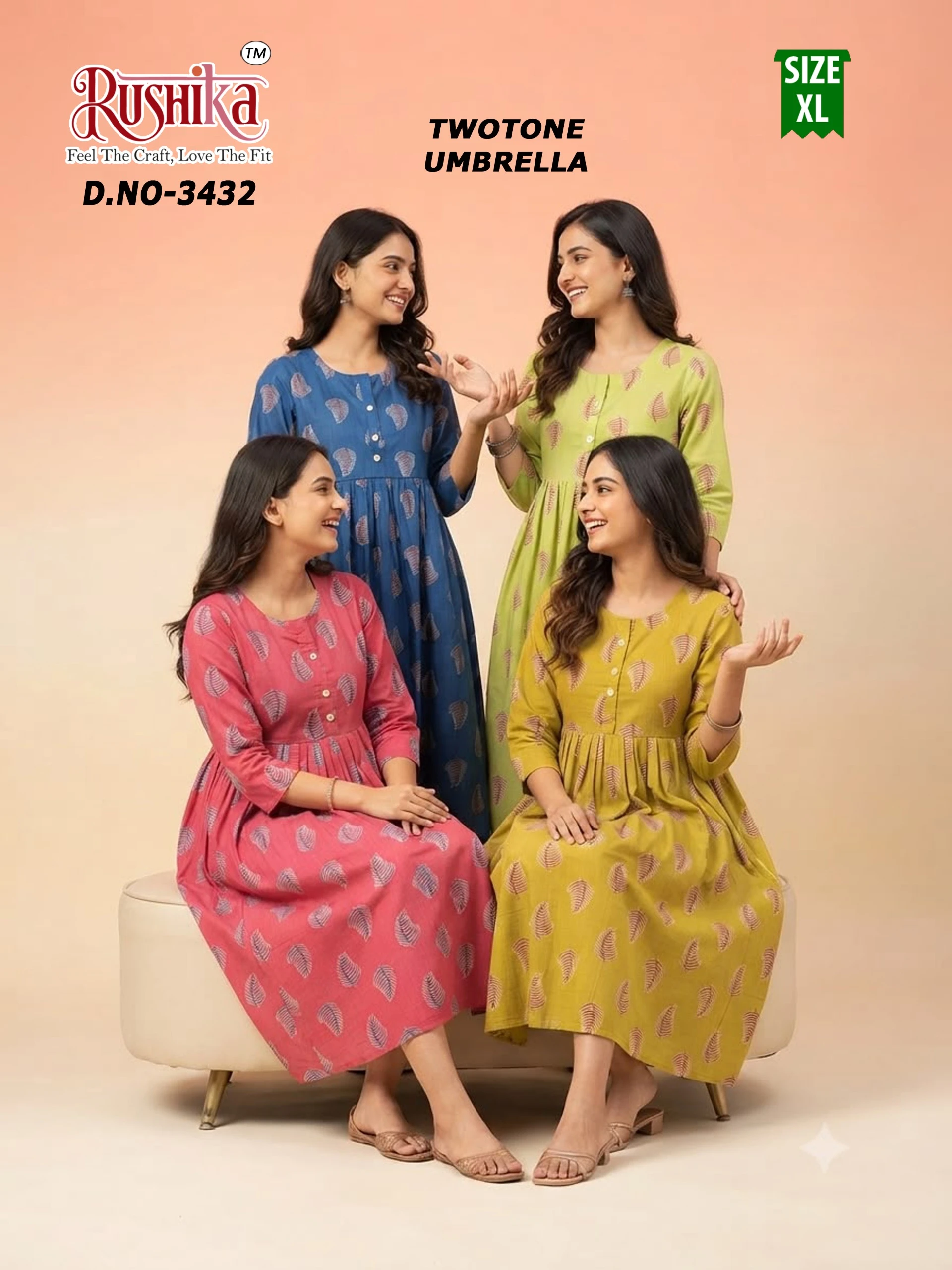 Two Tone Umbrella Kurti