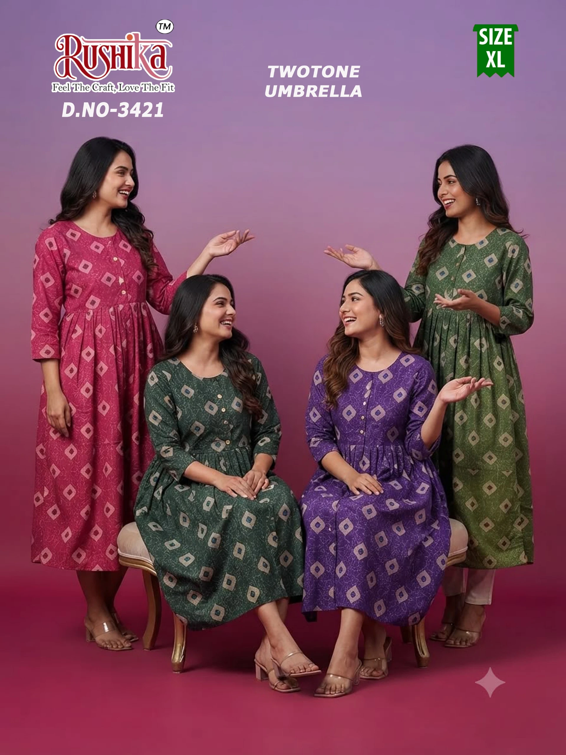 Two Tone Umbrella Kurti
