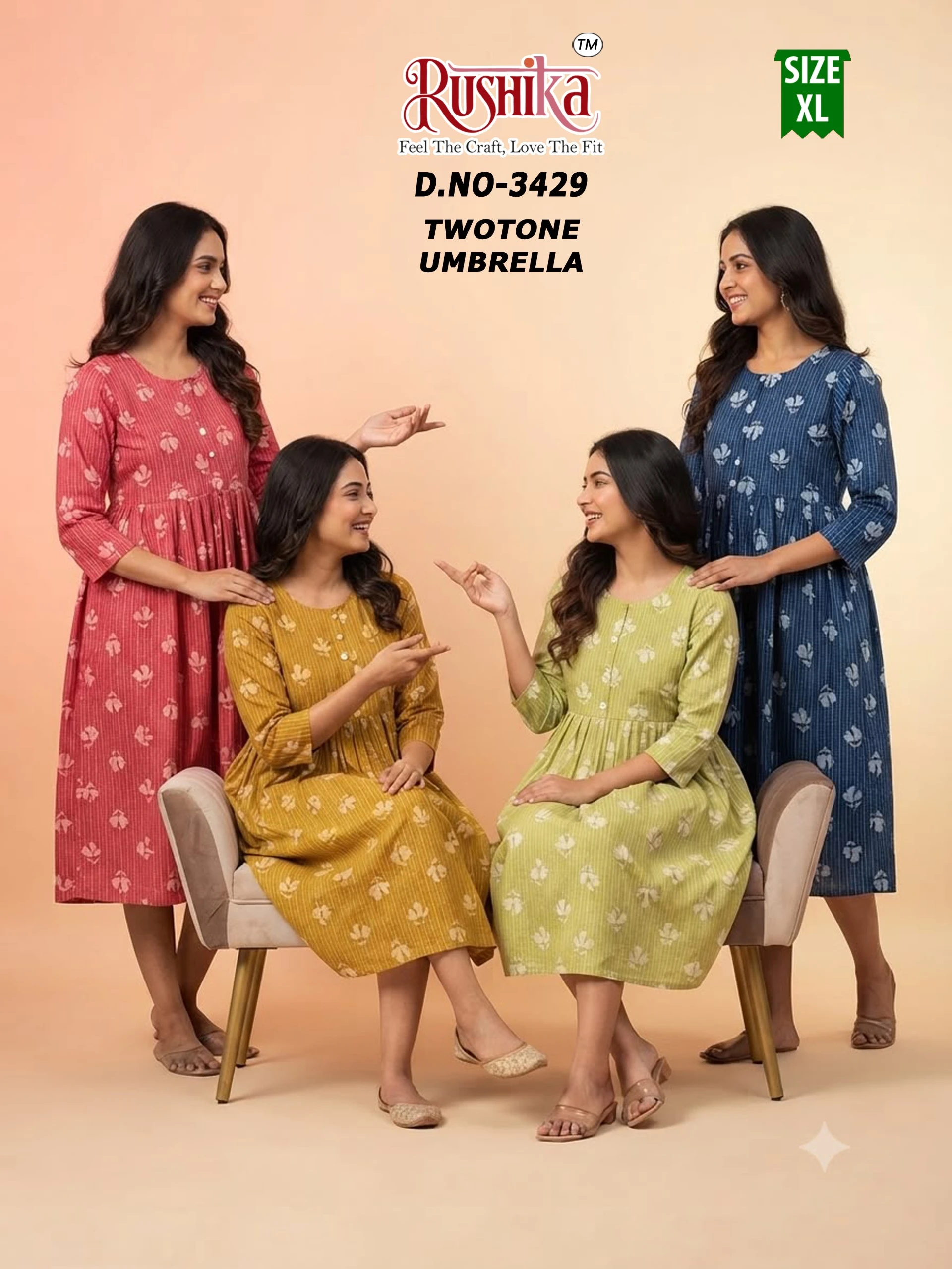 Two Tone Umbrella Kurti