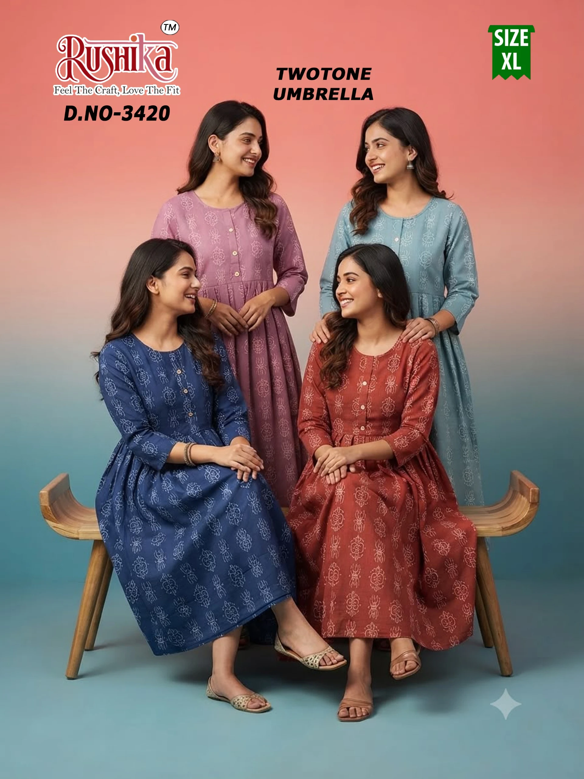 Two Tone Umbrella Kurti