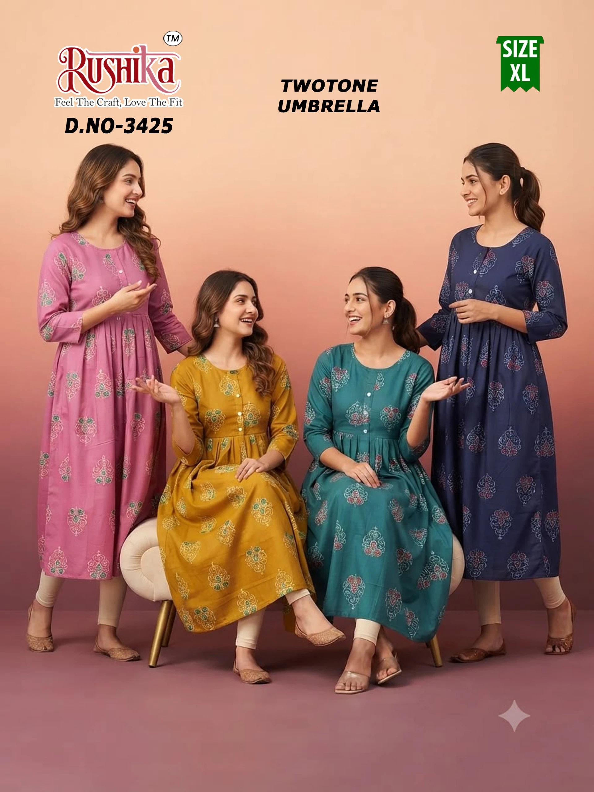 Two Tone Umbrella Kurti
