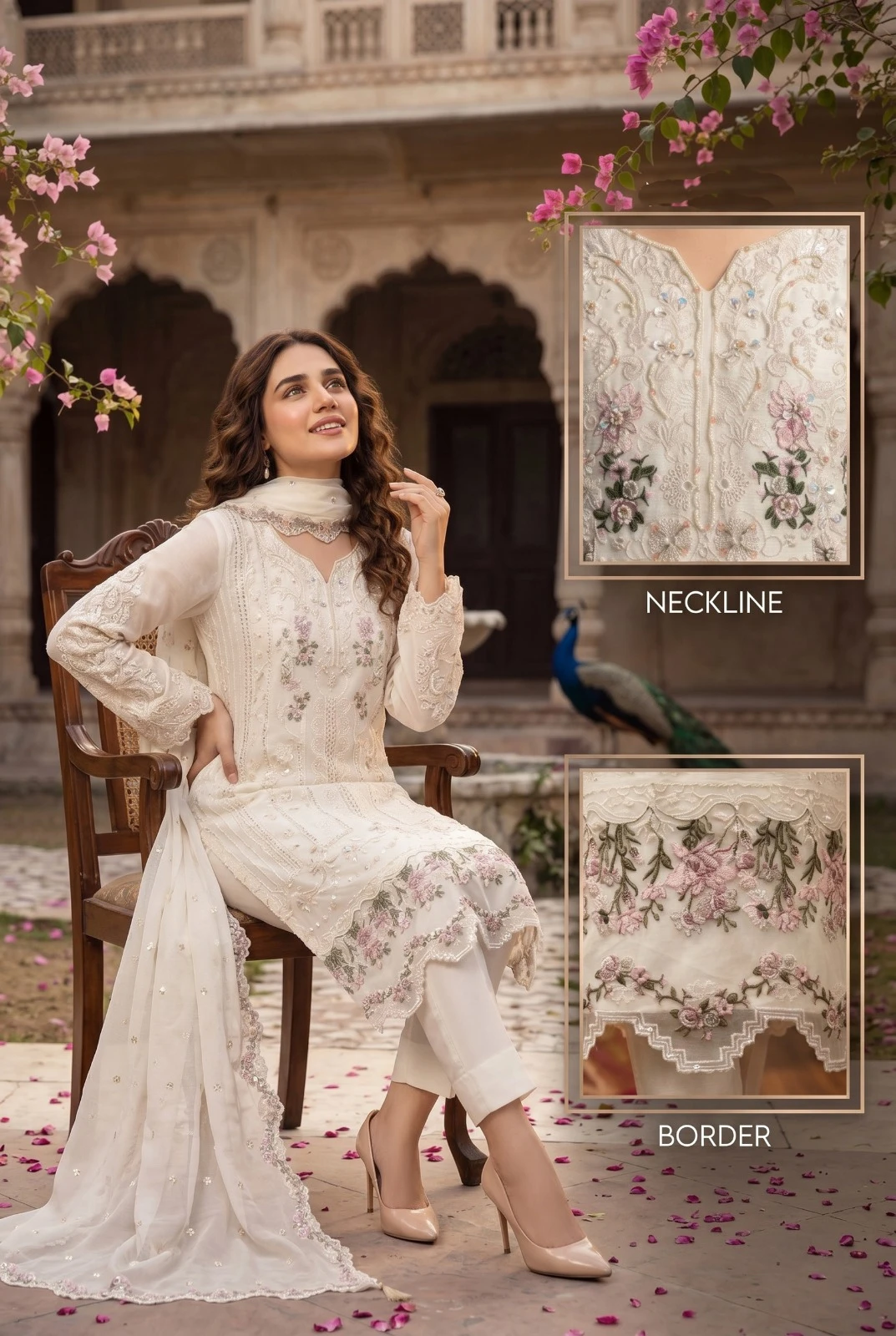 ZEENAT Embroidered Chiffon Suit Set