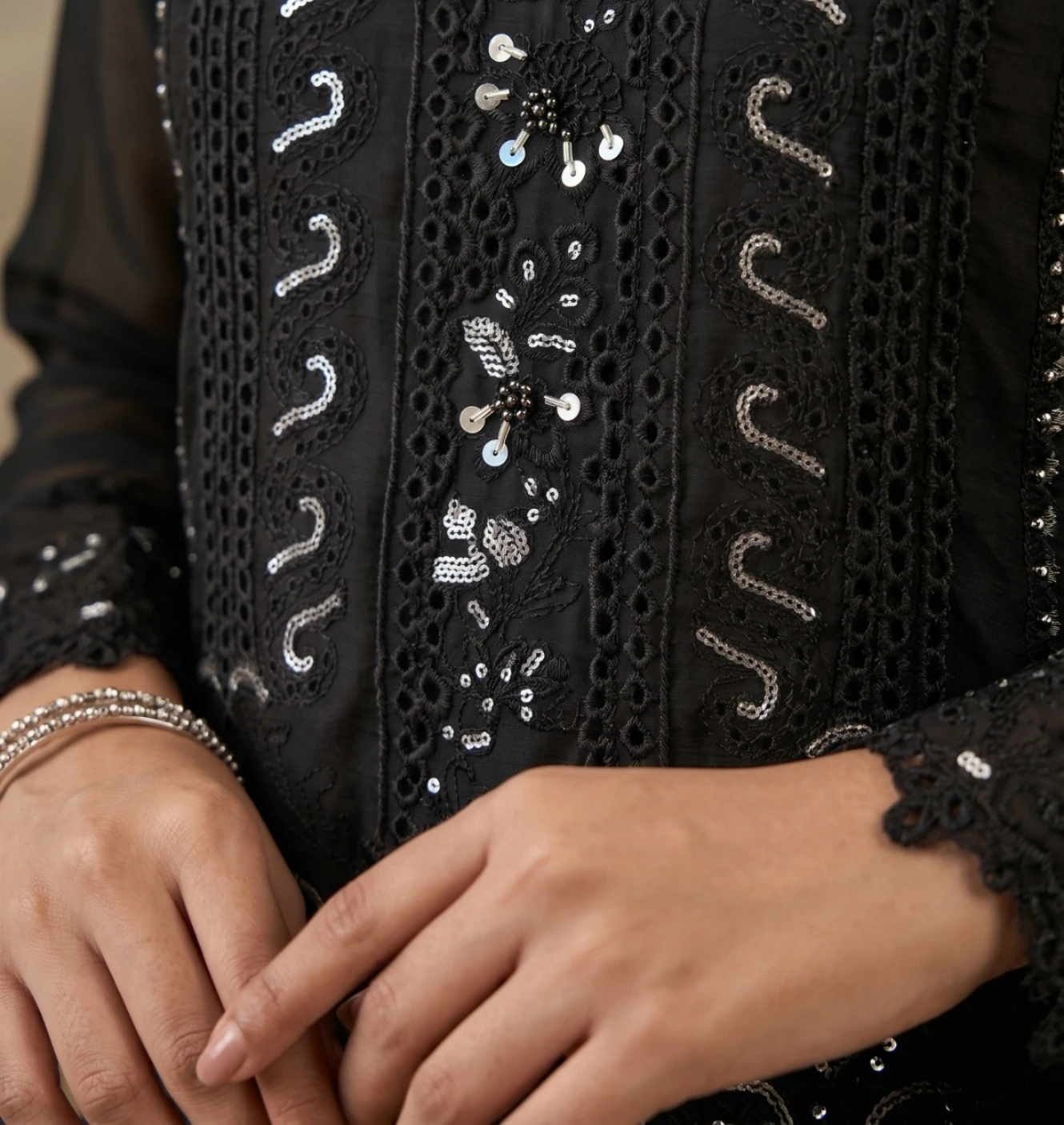 ZEENAT Embroidered Chiffon Suit Set