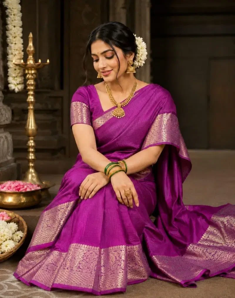 Aab Ambrapali Mercerised Silk Border Design Saree Collection