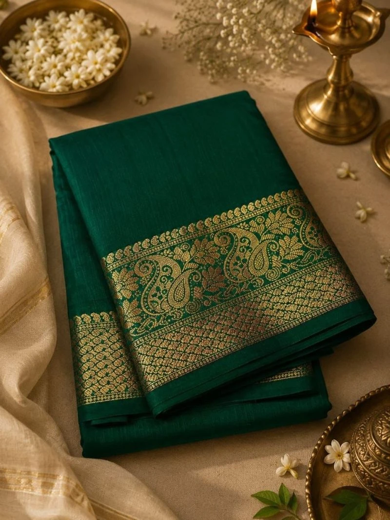 Aab Ambrapali Mercerised Silk Border Design Saree Collection