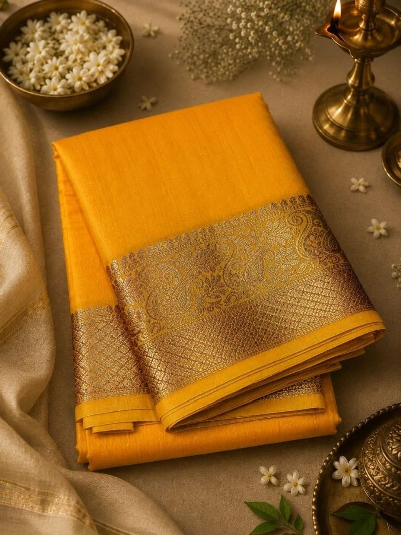 Aab Ambrapali Mercerised Silk Border Design Saree Collection
