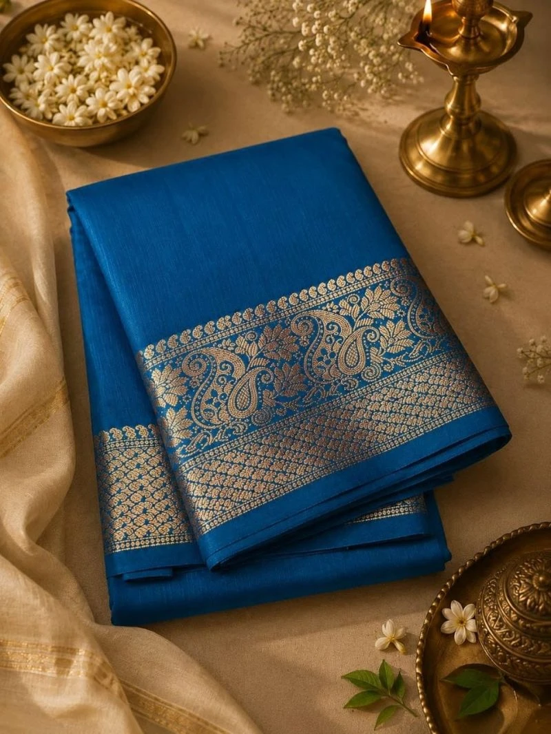 Aab Ambrapali Mercerised Silk Border Design Saree Collection