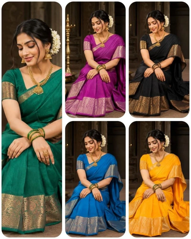 Aab Ambrapali Mercerised Silk Border Design Saree Collection