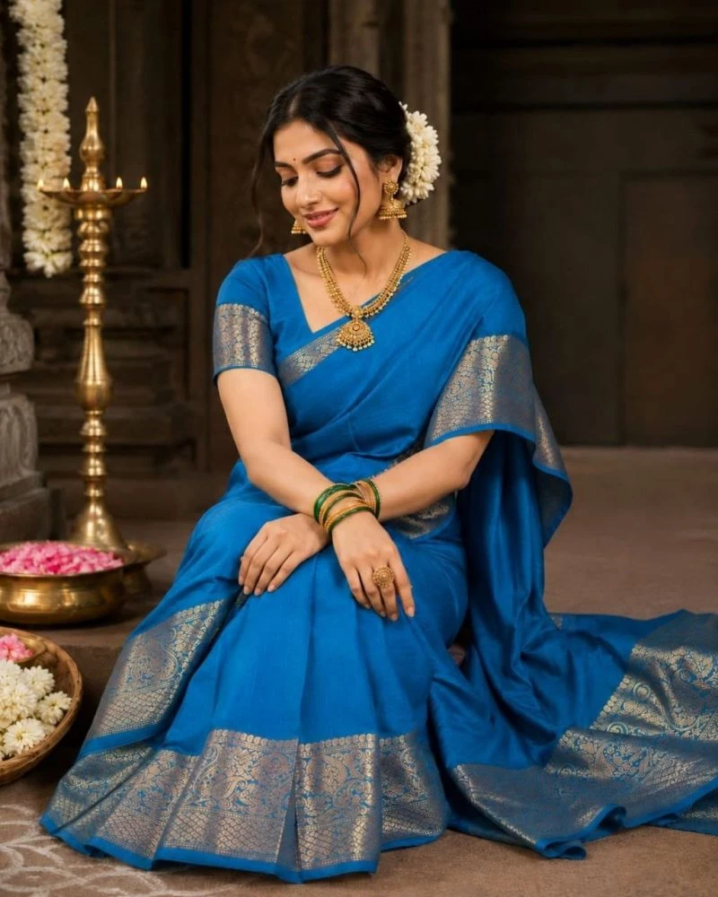 Aab Ambrapali Mercerised Silk Border Design Saree Collection