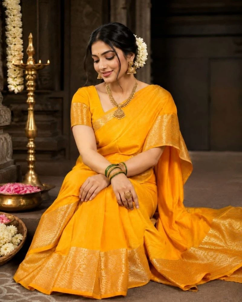Aab Ambrapali Mercerised Silk Border Design Saree Collection