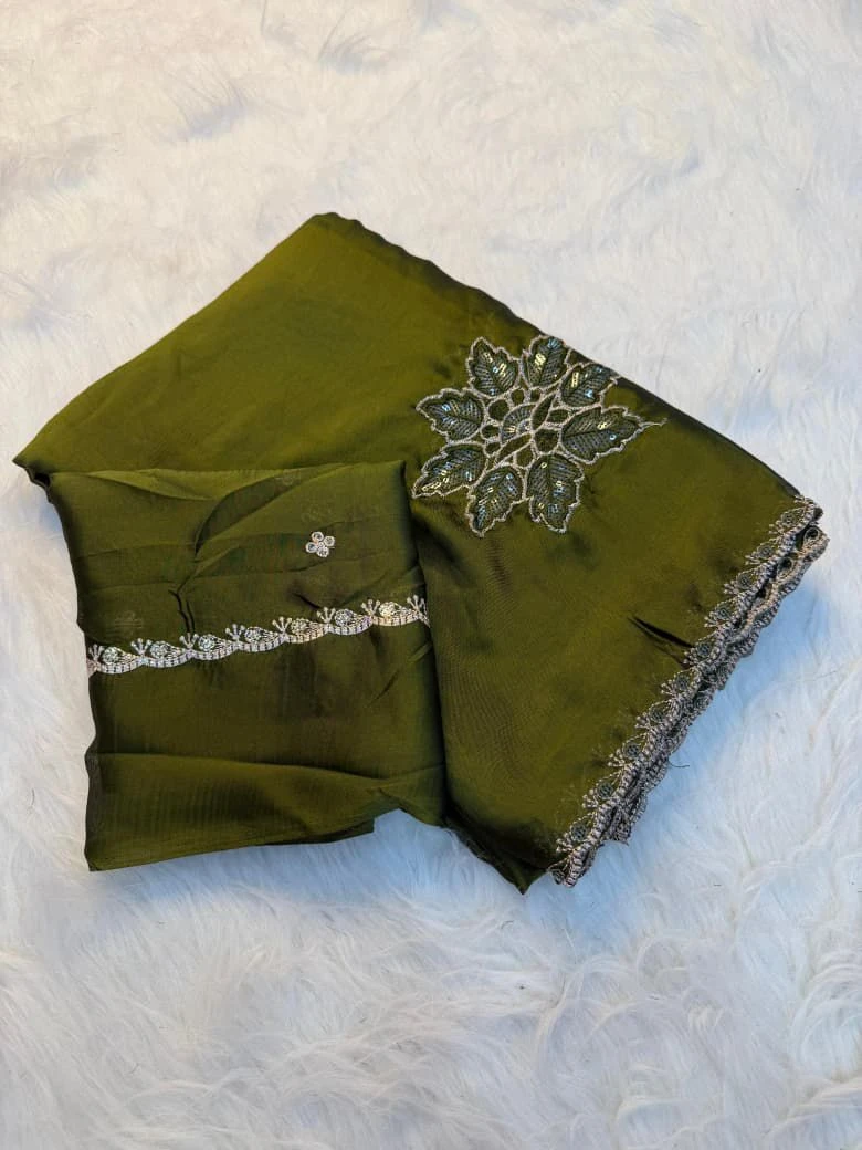 Devi Ah Rangoli Silk Floral Embroidery Saree Collection