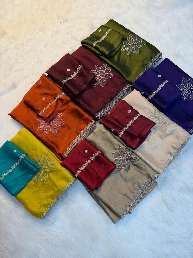 Devi Ah Rangoli Silk Floral Embroidery Saree Collection