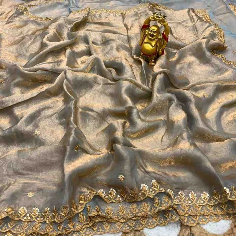 Ds 706 Fendy Satin Sequence Worked Saree Collection