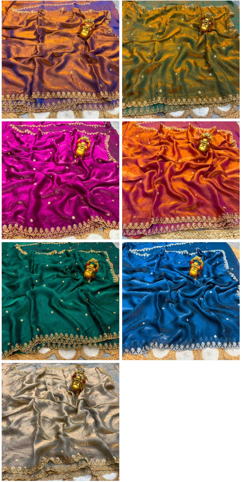 Ds 706 Fendy Satin Sequence Worked Saree Collection