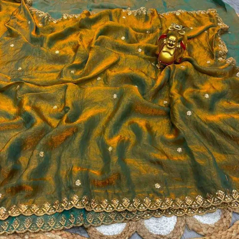 Ds 706 Fendy Satin Sequence Worked Saree Collection