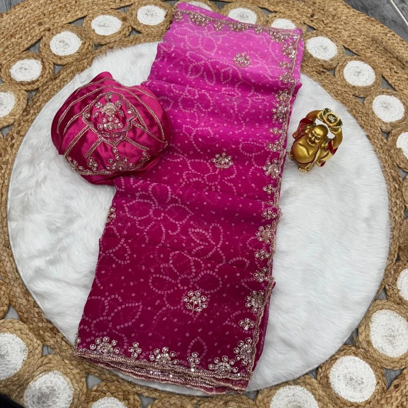 Ds 823 Chiffon Sequence Handworked Saree Collection