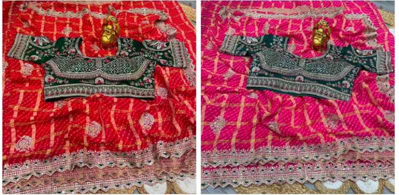 Ds 827 Panetar Chiffon Sequence Worked Saree Collection