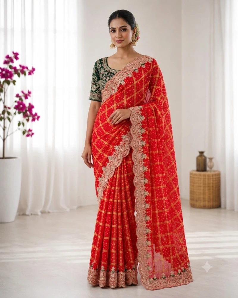 Ds 836 Panetar Chiffon Sequence Worked Saree Collection