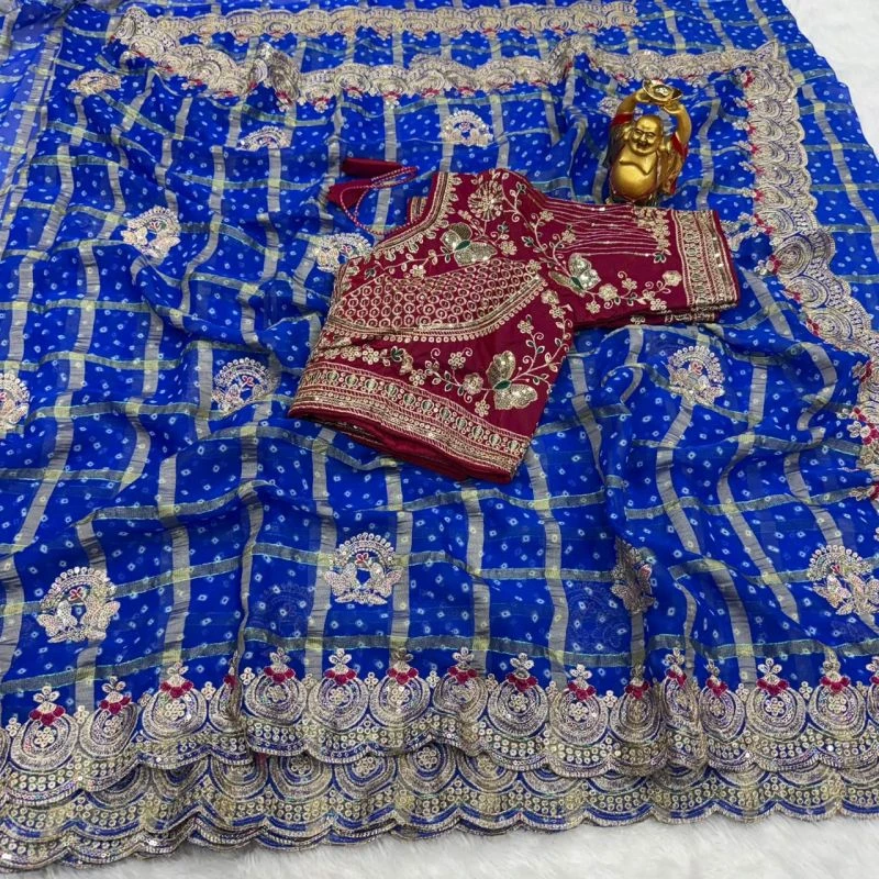 Ds 836 Panetar Chiffon Sequence Worked Saree Collection