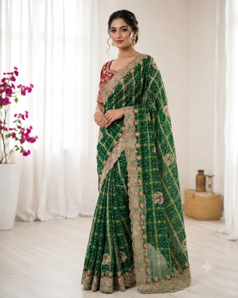 Ds 836 Panetar Chiffon Sequence Worked Saree Collection
