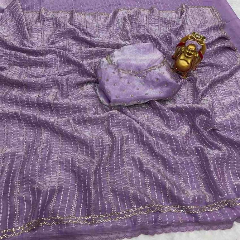 Ds 841 Fendy Satin Beads Worked Saree Collection