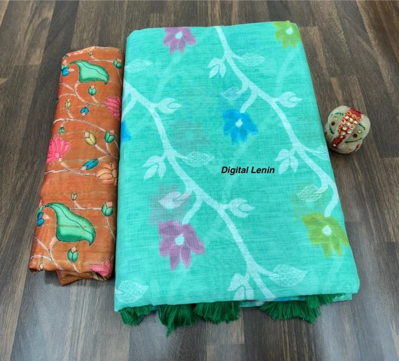 Jamdani Silk Linen Zari Border Saree Collection 2