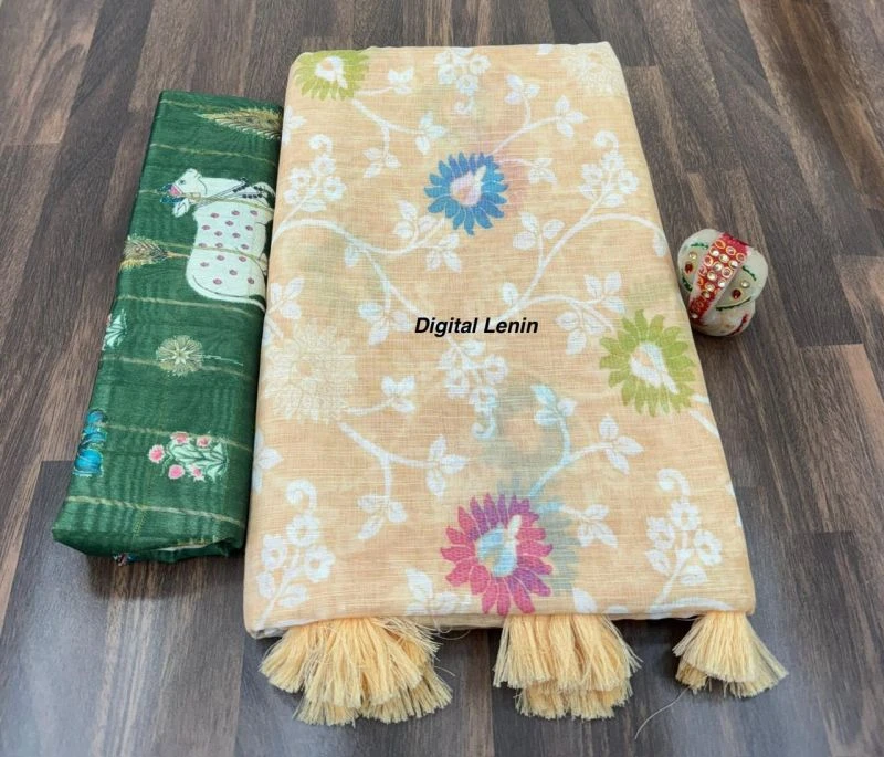 Jamdani Silk Linen Zari Border Saree Collection 3