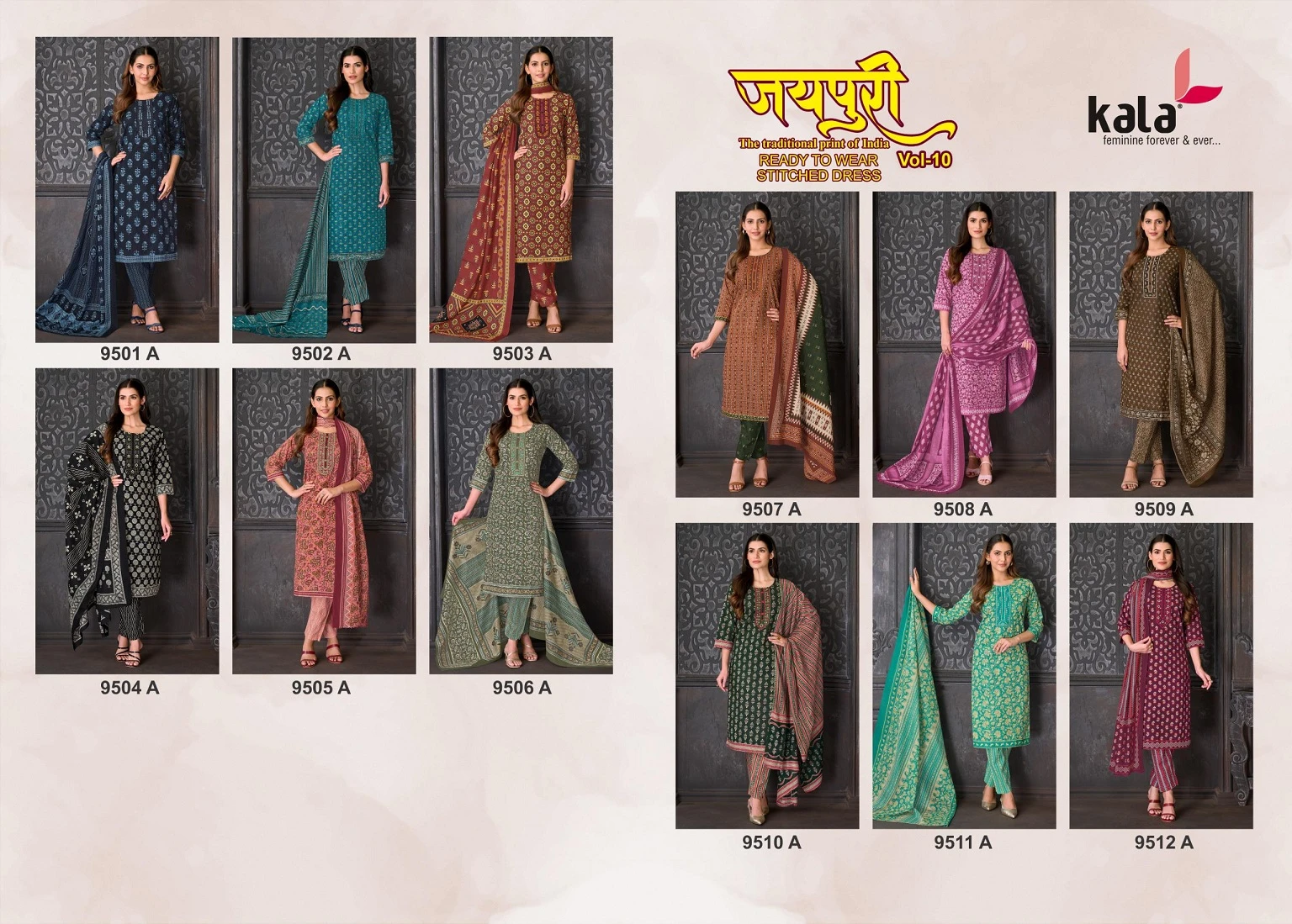 Kala Jaipuri Vol 10 - Readymade Dress 14