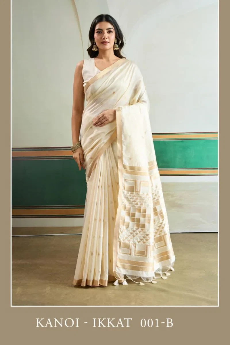 Kanoi Ikkat 001 a to F Tussar Silk Handloom Saree Collection