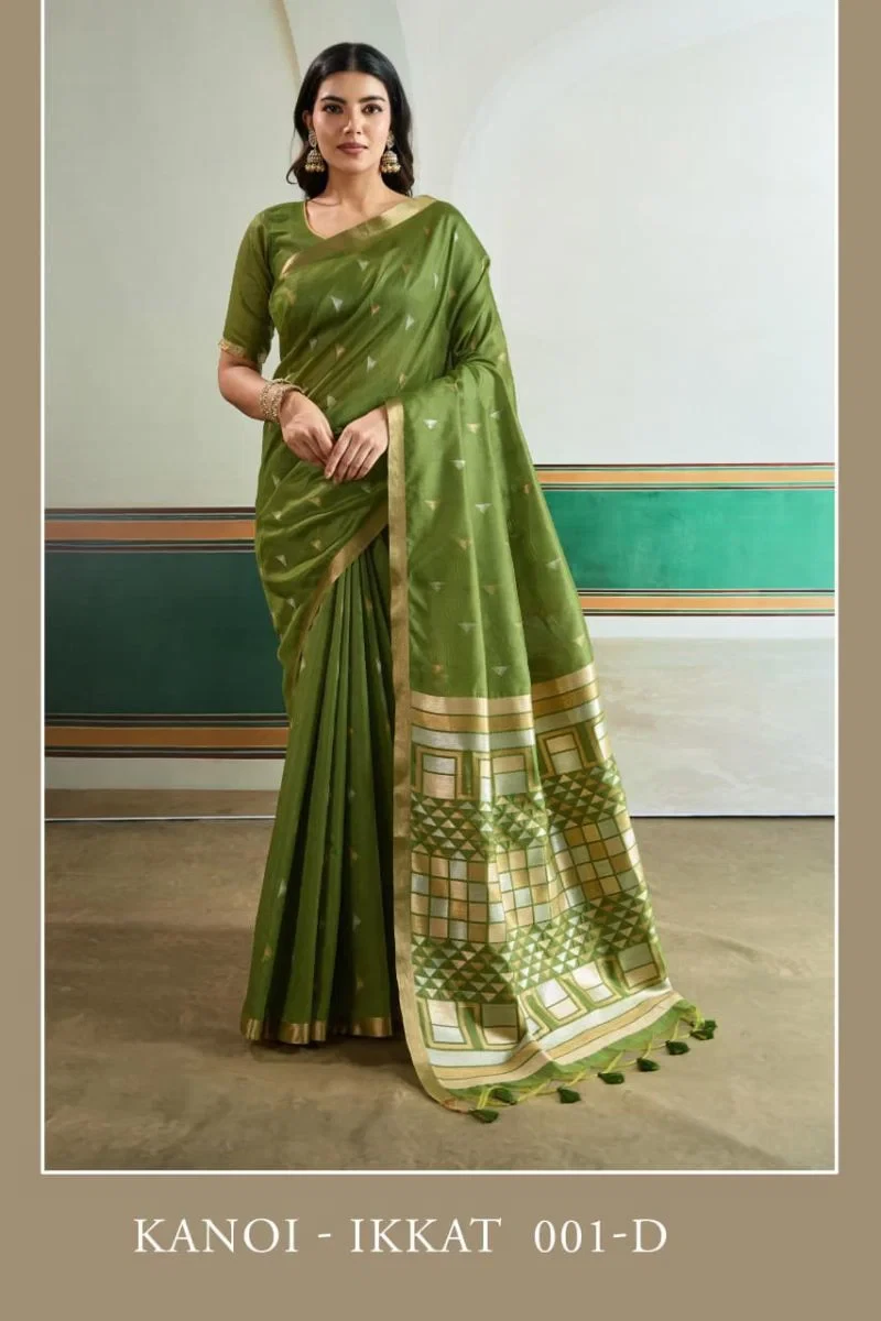 Kanoi Ikkat 001 a to F Tussar Silk Handloom Saree Collection