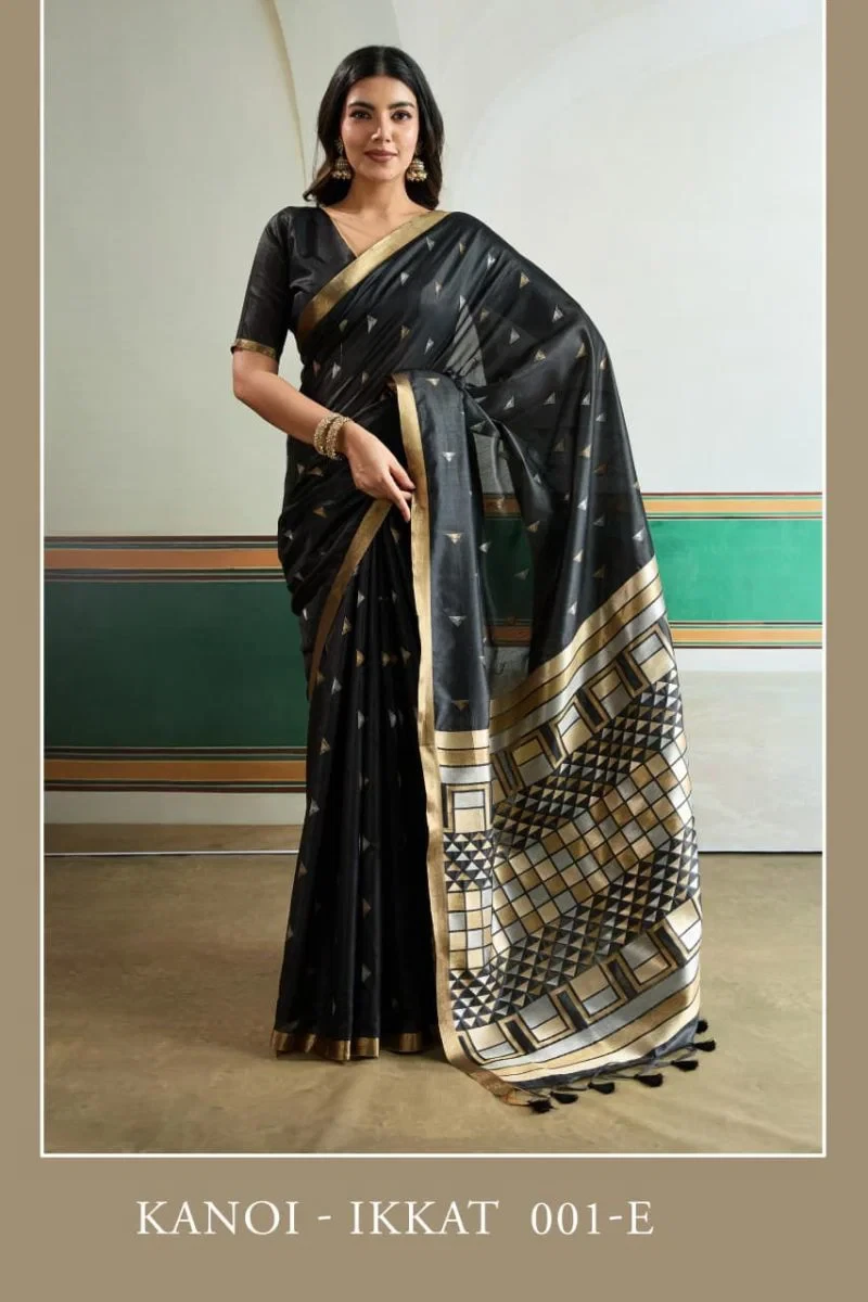 Kanoi Ikkat 001 a to F Tussar Silk Handloom Saree Collection