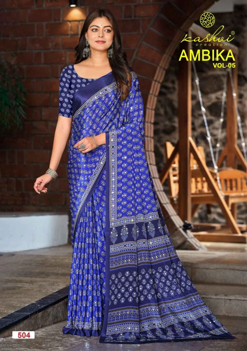 Kashvi Ambika Vol 5 Crape Silk Printed Saree