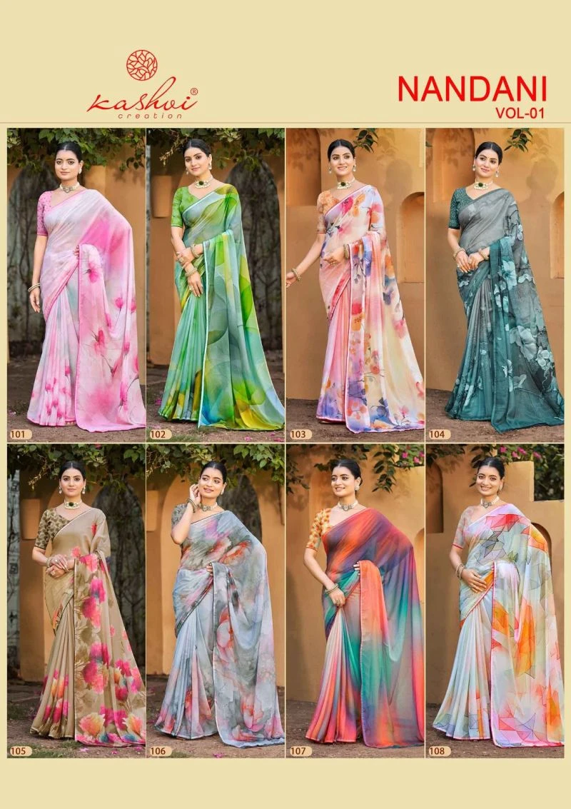 Kashvi Nandani Vol 1 Georgette Digital Print Saree Collection