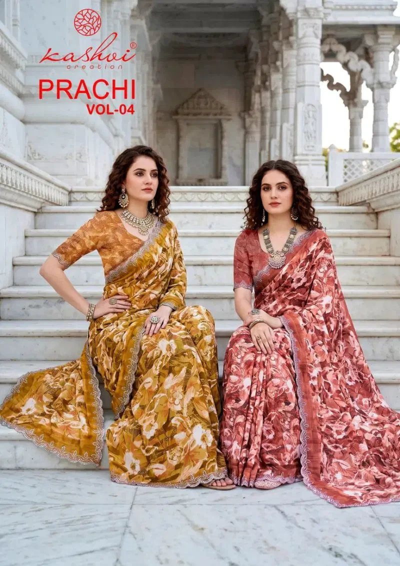 Kashvi Prachi Vol 4 Pc Rimzim Swarovski Work Saree Collection