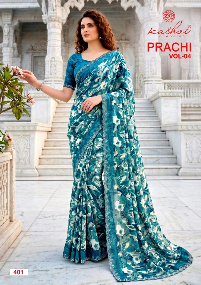 Kashvi Prachi Vol 4 Pc Rimzim Swarovski Work Saree Collection