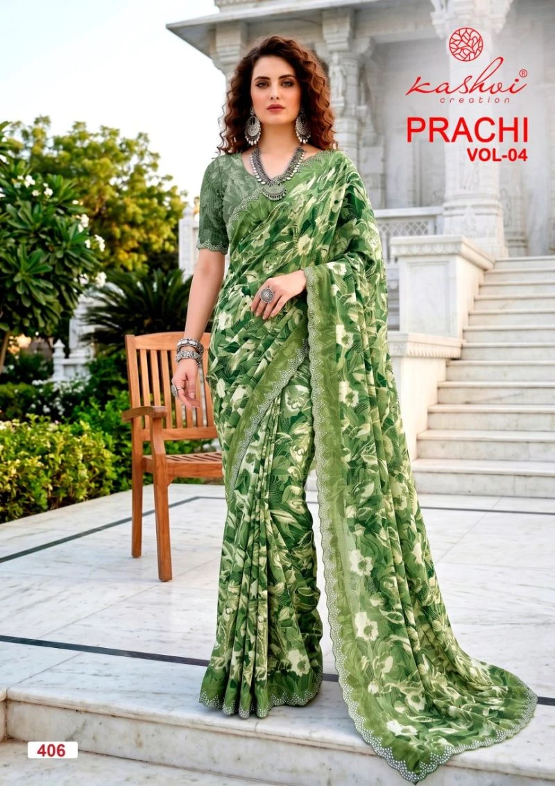 Kashvi Prachi Vol 4 Pc Rimzim Swarovski Work Saree Collection