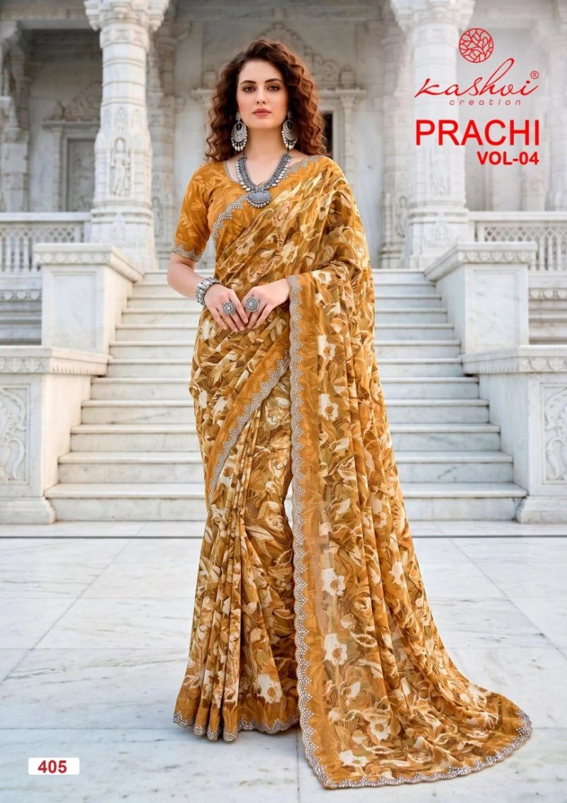 Kashvi Prachi Vol 4 Pc Rimzim Swarovski Work Saree Collection