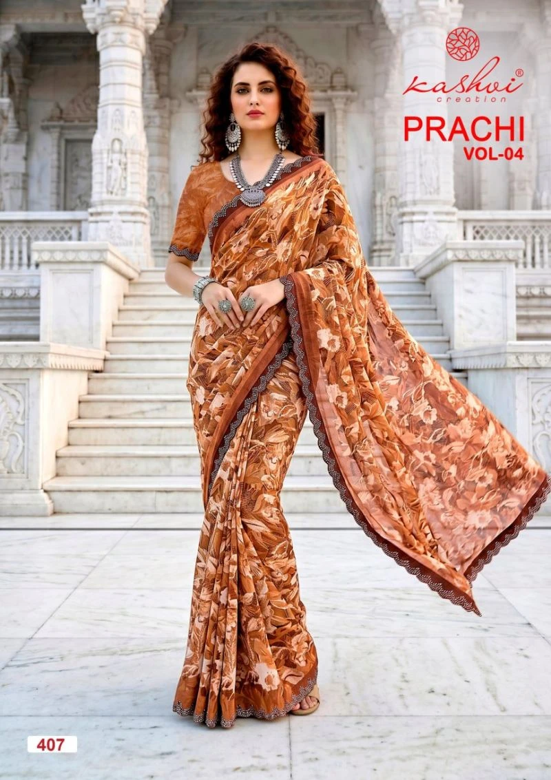 Kashvi Prachi Vol 4 Pc Rimzim Swarovski Work Saree Collection