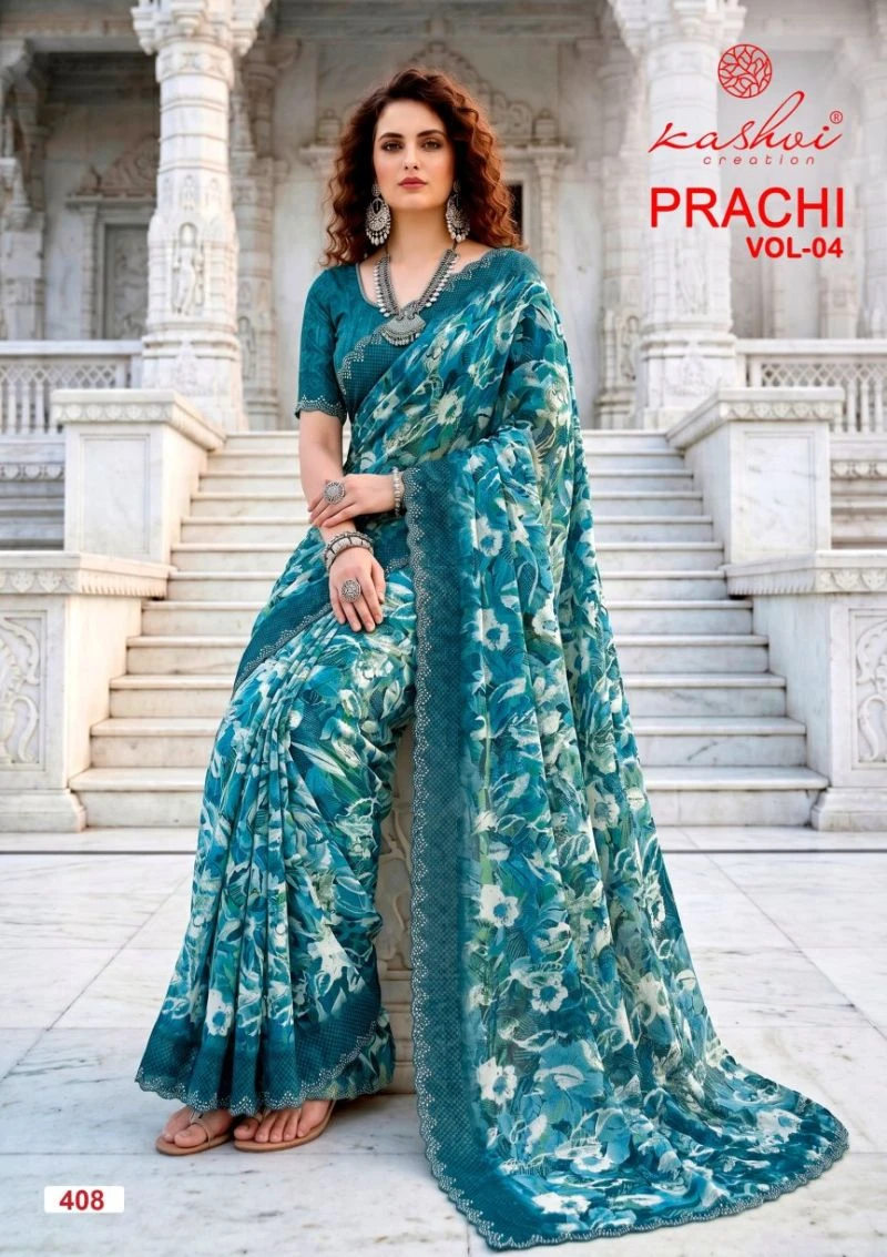 Kashvi Prachi Vol 4 Pc Rimzim Swarovski Work Saree Collection