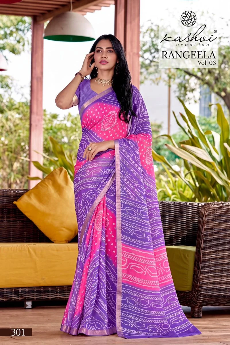 Kashvi Rangeela Vol 3 Dull Moss Printed Saree