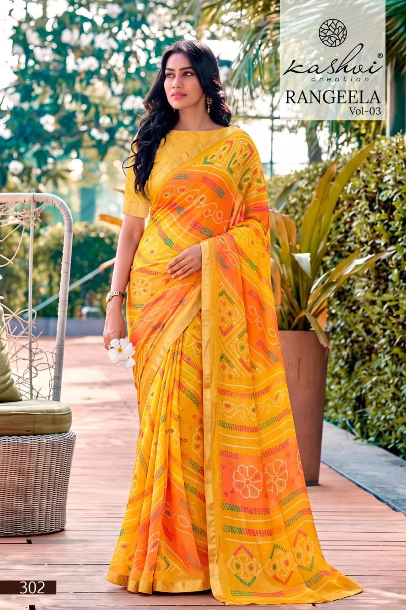 Kashvi Rangeela Vol 3 Dull Moss Printed Saree