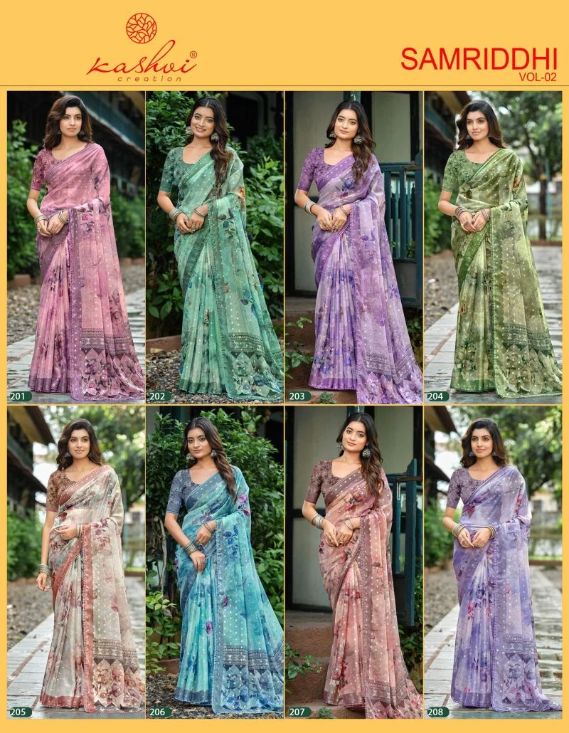 Kashvi Samriddhi Vol 2 Nc Moss Butti Work Saree Collection