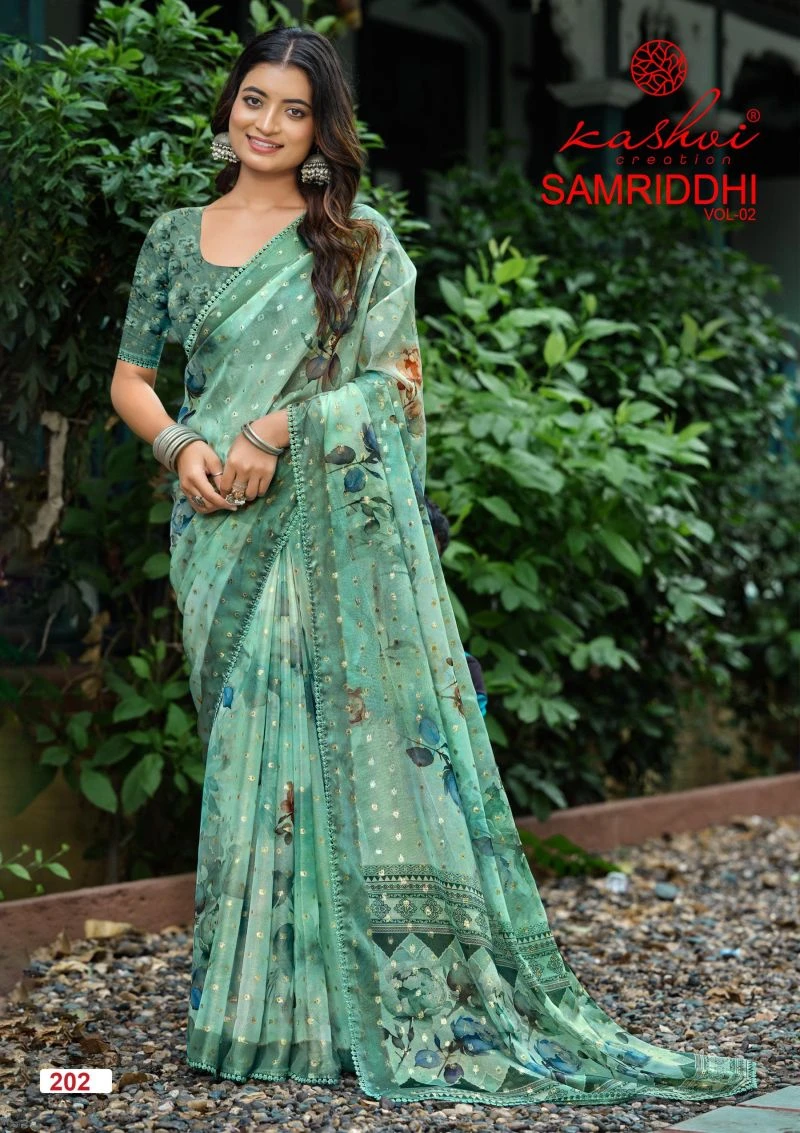 Kashvi Samriddhi Vol 2 Nc Moss Butti Work Saree Collection