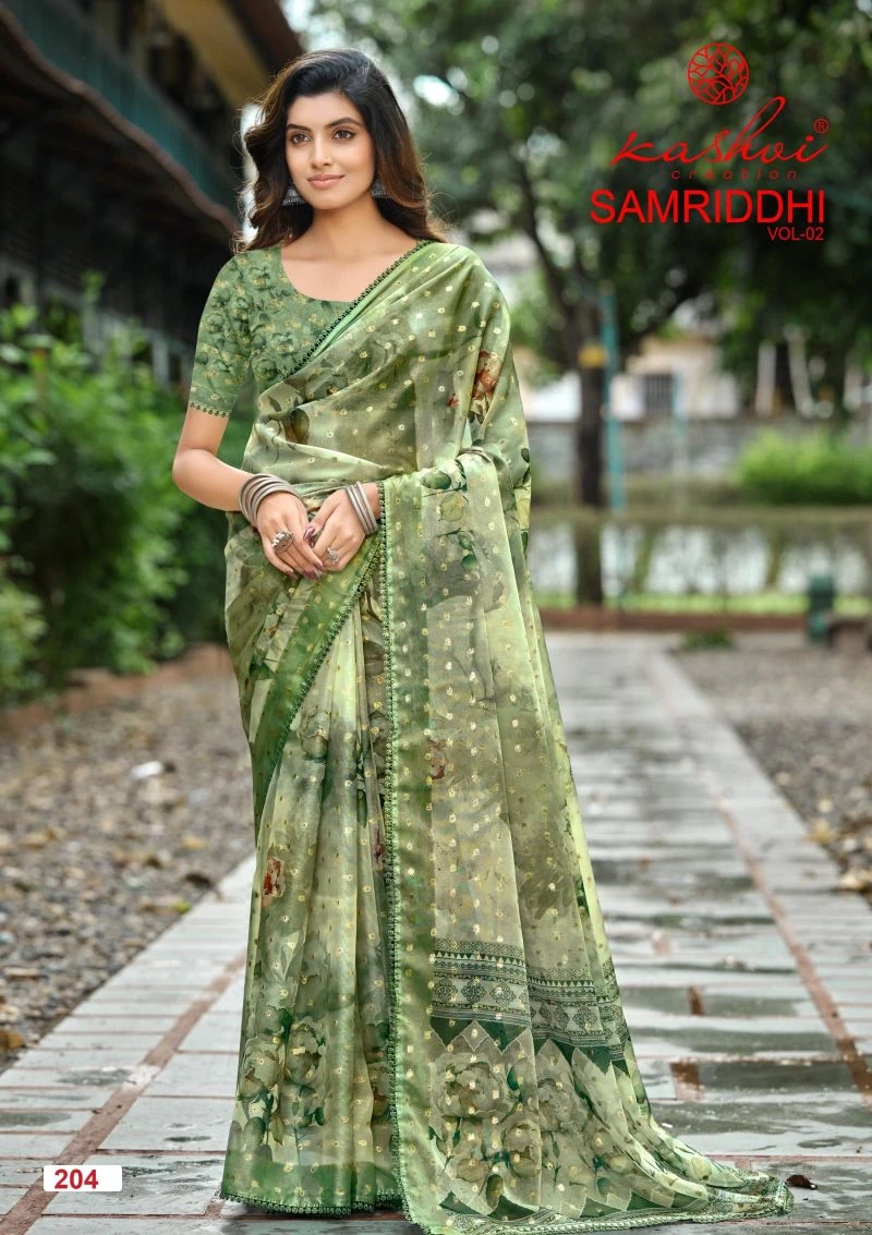 Kashvi Samriddhi Vol 2 Nc Moss Butti Work Saree Collection