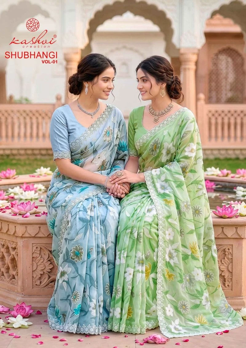 Kashvi Shubhangi Vol 1 Weightless with Embroidery Work Saree Collection