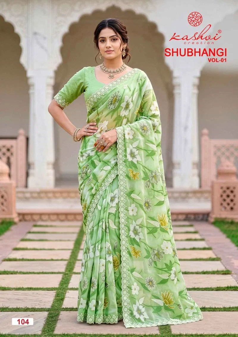 Kashvi Shubhangi Vol 1 Weightless with Embroidery Work Saree Collection