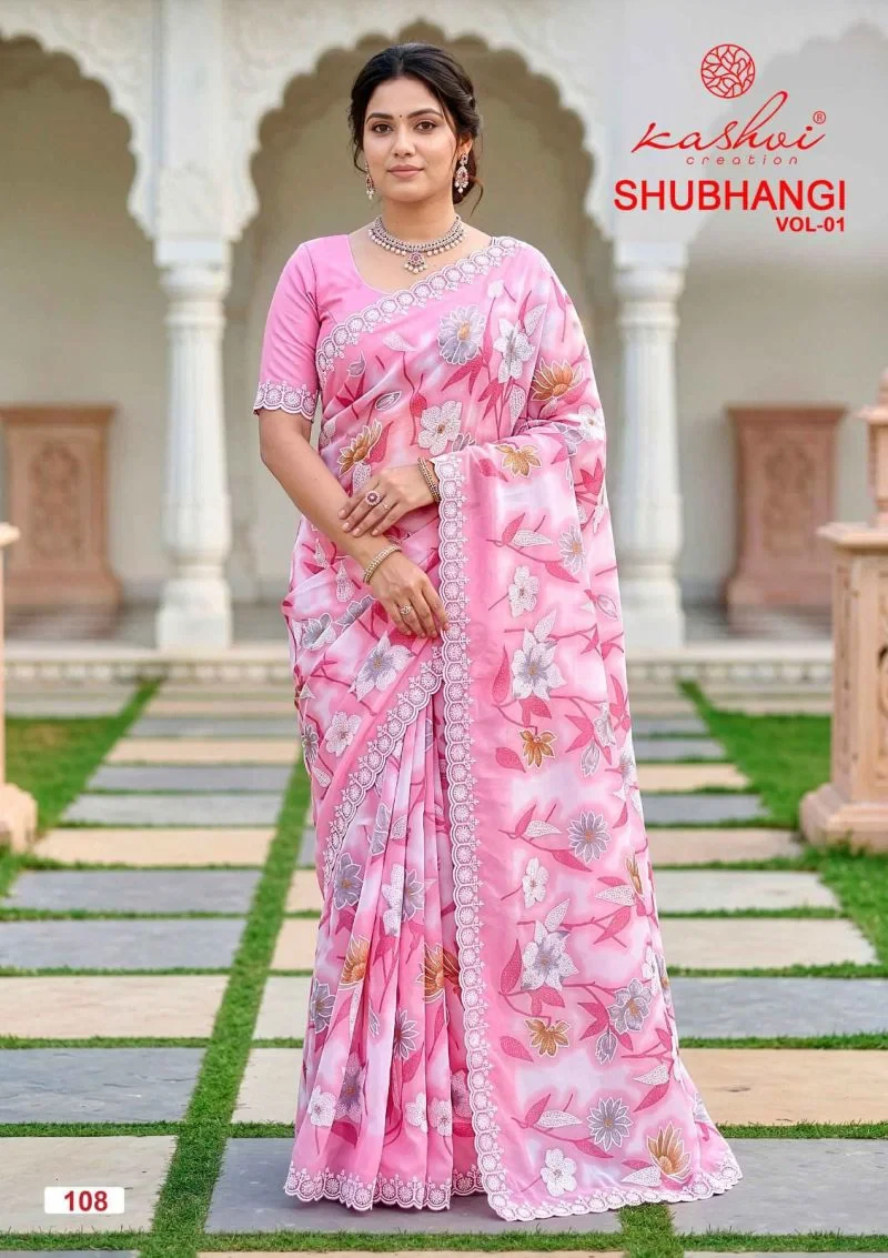 Kashvi Shubhangi Vol 1 Weightless with Embroidery Work Saree Collection