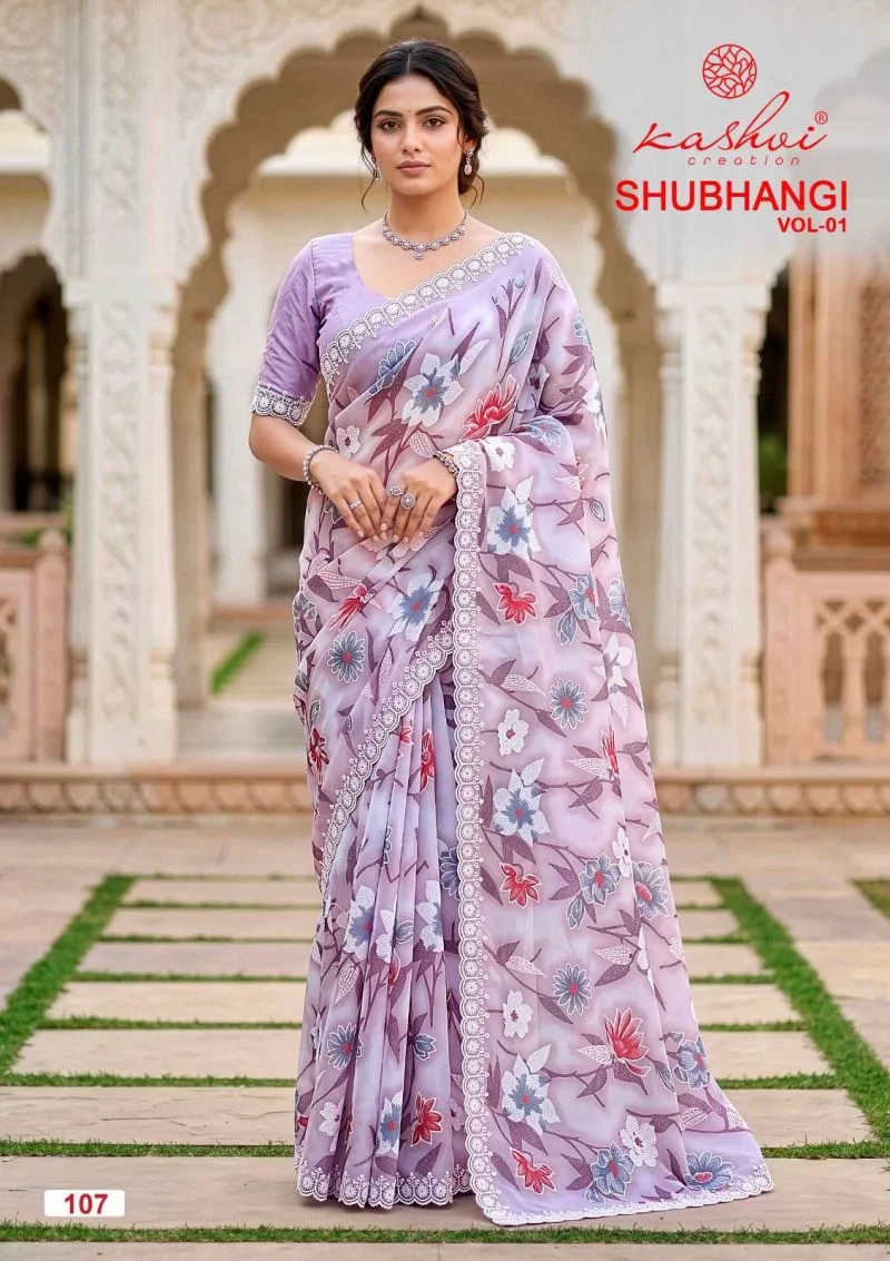 Kashvi Shubhangi Vol 1 Weightless with Embroidery Work Saree Collection