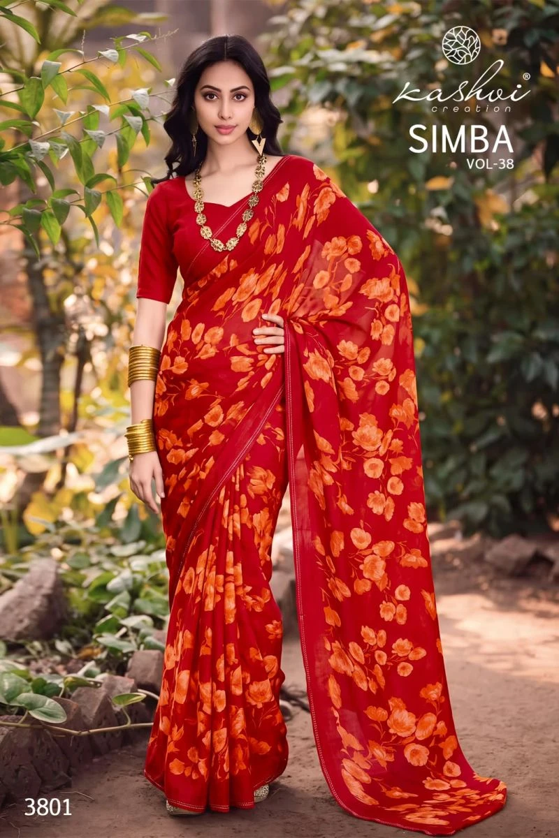 Kashvi Simba Vol 38 Georgette Printed Saree Collection